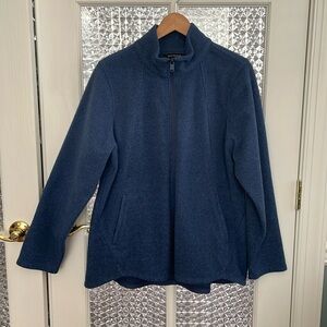 Athleta Stroll Fleece Full Zip Size 1X Chrome Blue Black Heather